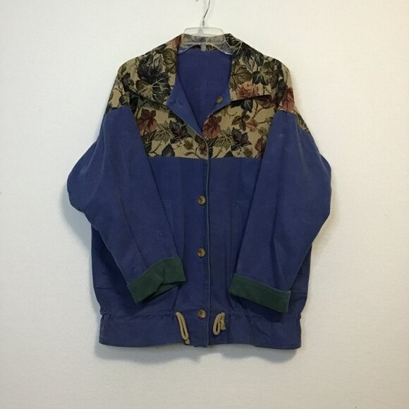 Vintage 90s Berry Ellen Tapestry Denim Reversible Jacket Size XL - Picture 1 of 10